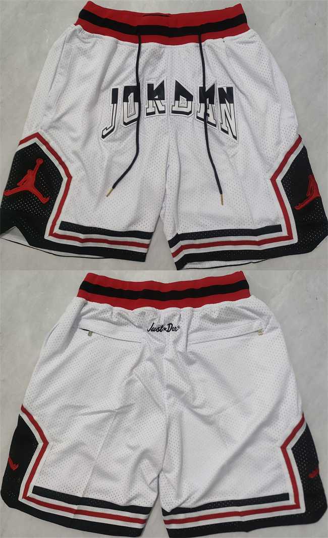 Men%27s Michael Jordan White Red Black Shorts->nba shorts->NBA Jersey